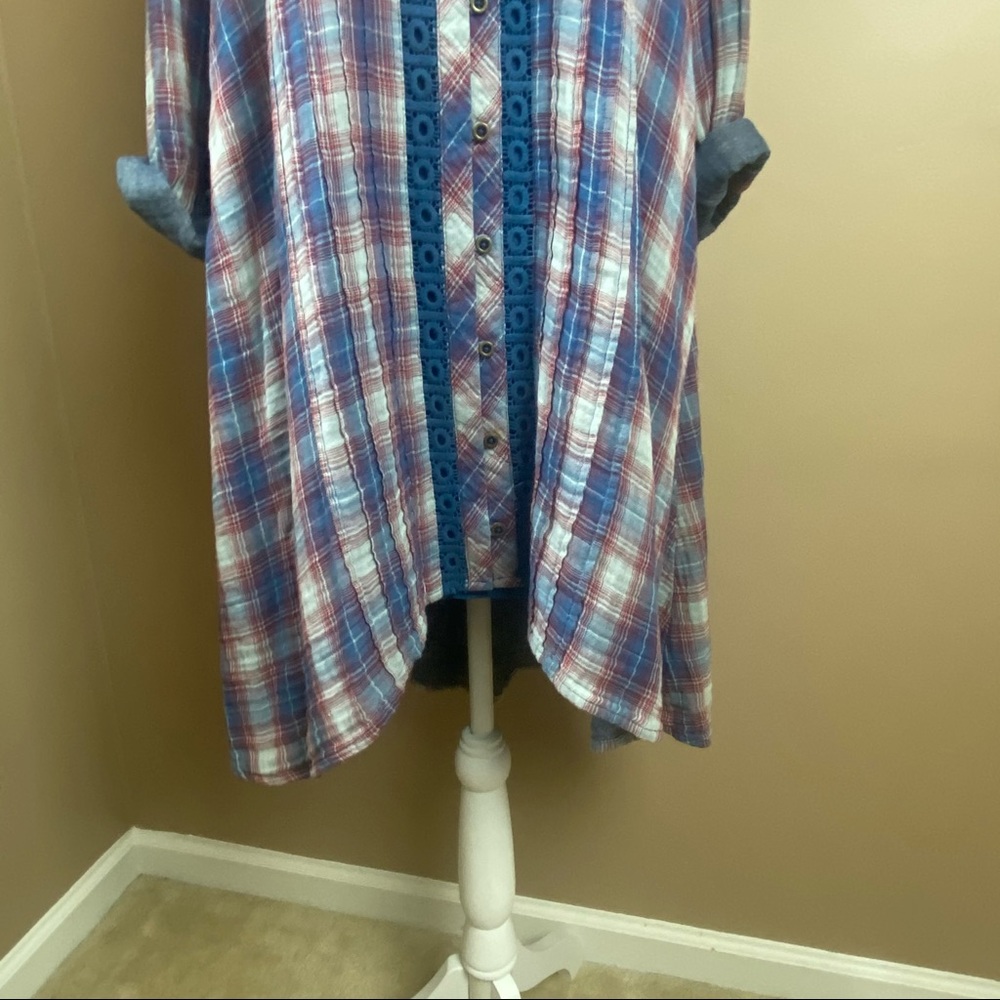 New Anthropologie Holding Horses Abita Western Plaid Shirt Dress XS - Picture 7 of 13